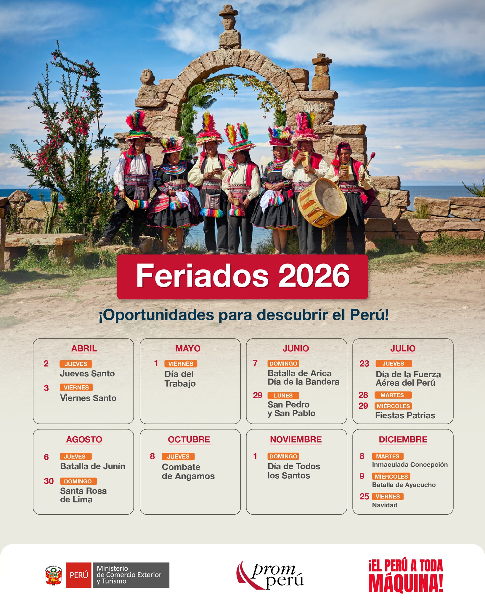 FERIADOS PERÚ 2026